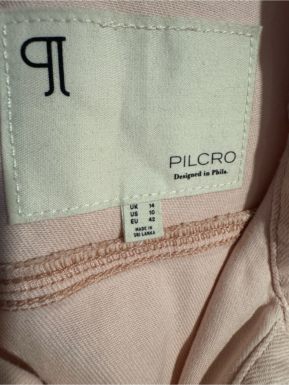 Pilcro Blush Pink Short-Sleeve Denim Romper Size 10 - Picture 2 of 8